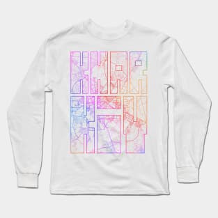 Kharkiv, Ukraine City Map Typography - Colorful Long Sleeve T-Shirt